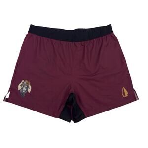 TacHuntFish x Project Guardian Mens Athletic Shorts Performance Maroon XXXL